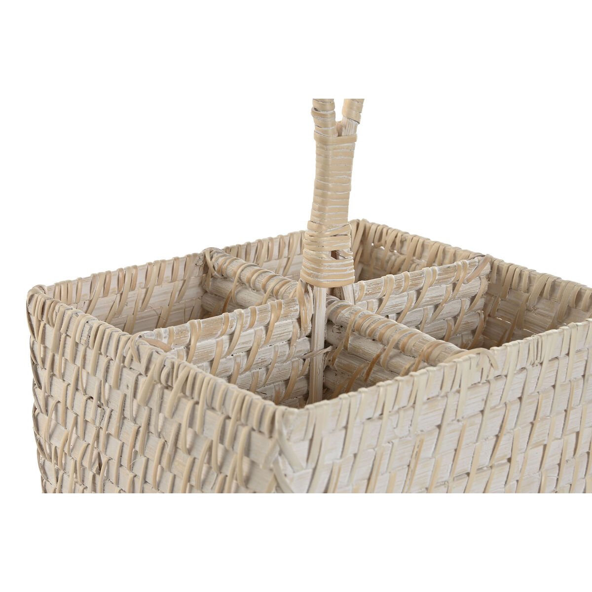 Coș de tacâmuri Home ESPRIT Alb Natural Bambus 19 x 19 x 27 cm