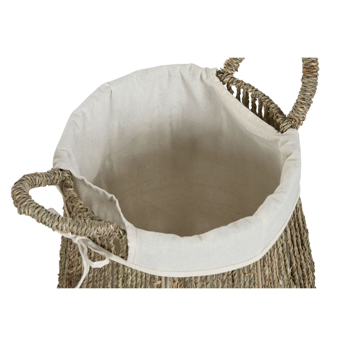 Coș pentru rufe murdare Home ESPRIT Alb Natural Alge marine 43 x 43 x 48 cm (2 Unități)