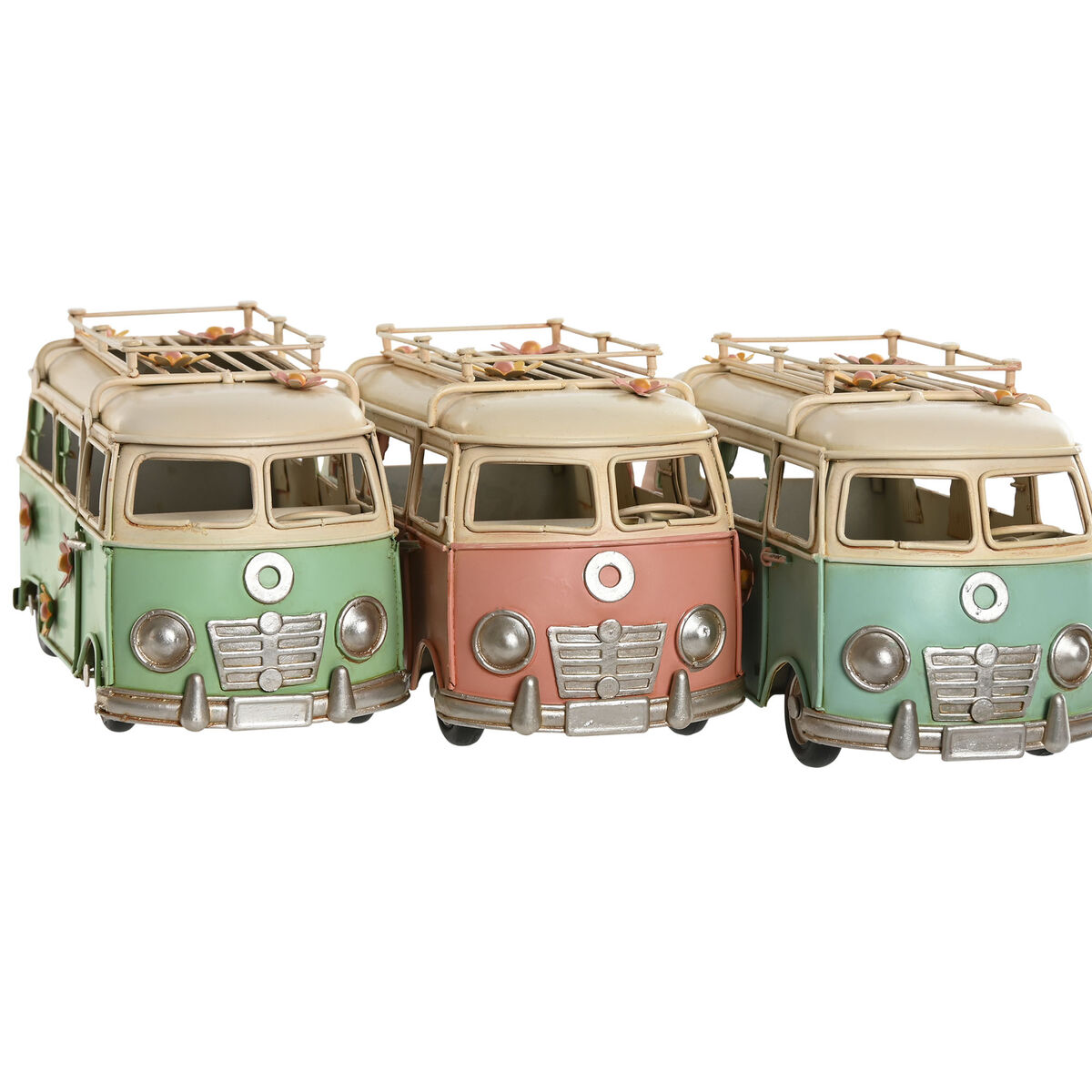 Figură Decorativă Home ESPRIT Albastru Verde Roz Vintage 20 x 9 x 11 cm (3 Unități)