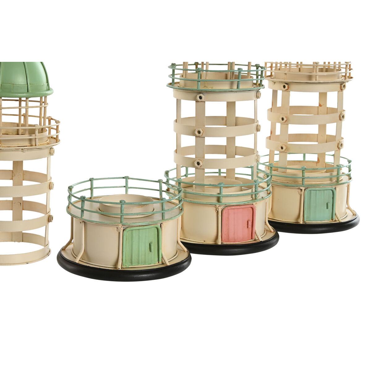 Figură Decorativă Home ESPRIT Albastru Verde Roz 13 x 13 x 27,5 cm (3 Unități)