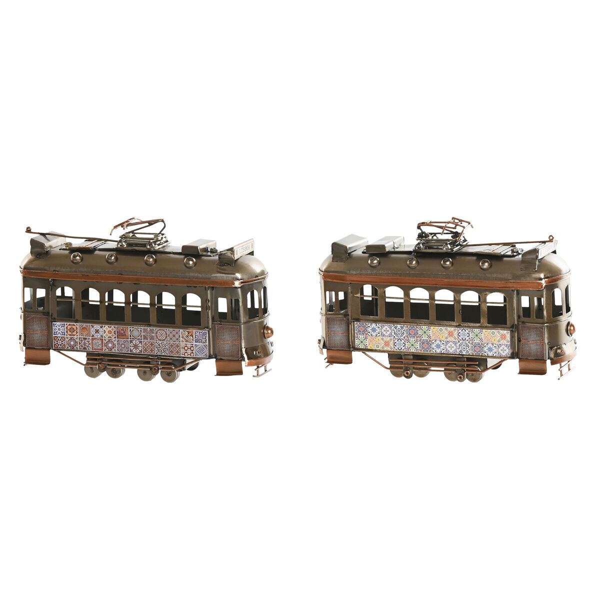 Figură Decorativă Home ESPRIT Auriu* Argintiu Tren Vintage 20 x 7 x 12 cm