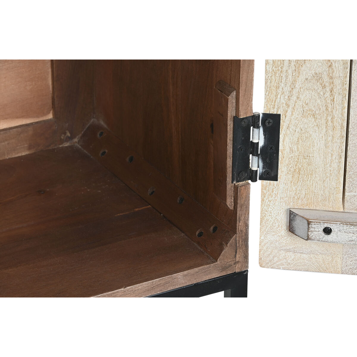 Dulap Home ESPRIT Alb Negru Metal Lemn de mango 180 x 40 x 160 cm