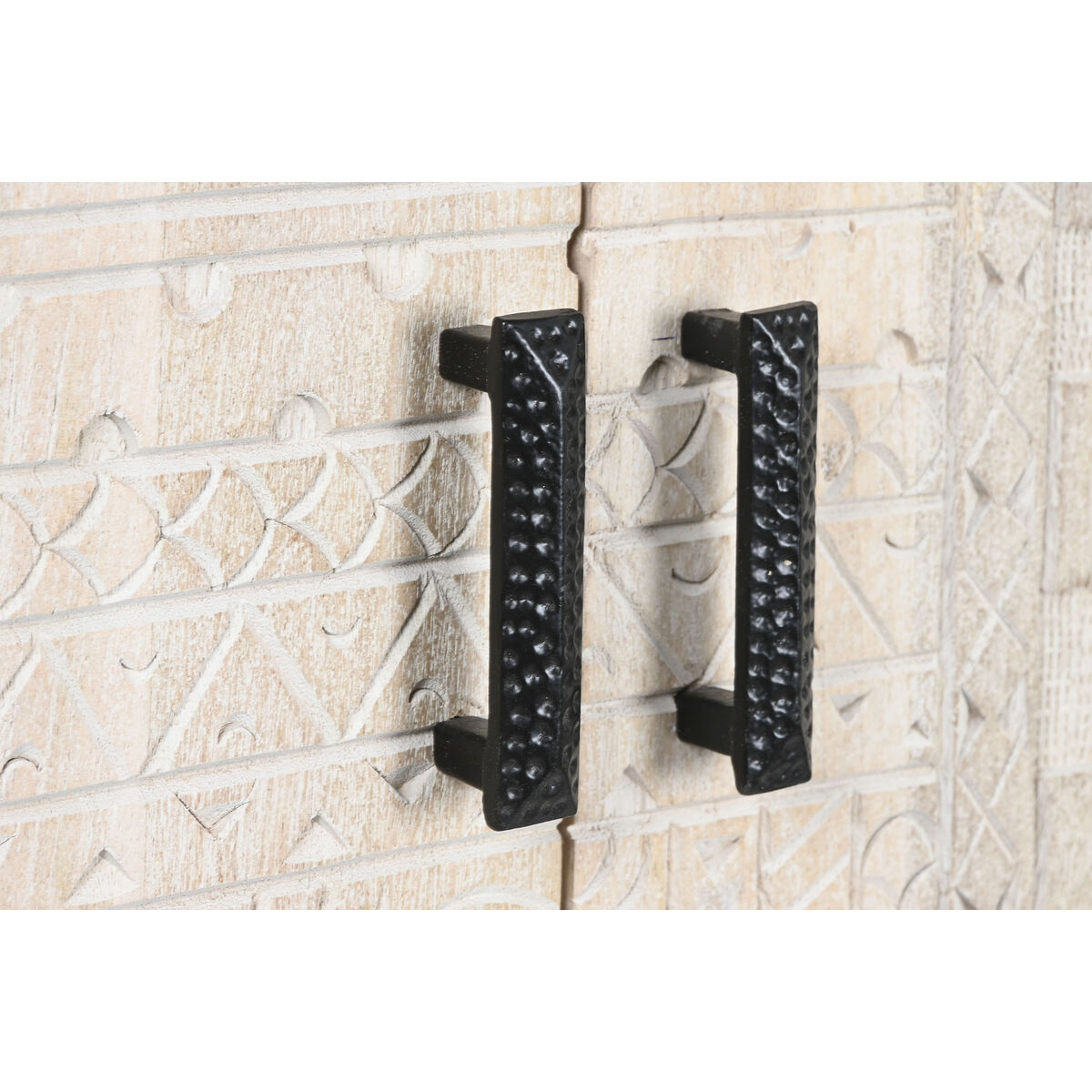 Dulap Home ESPRIT Alb Negru Metal Lemn de mango 180 x 40 x 160 cm