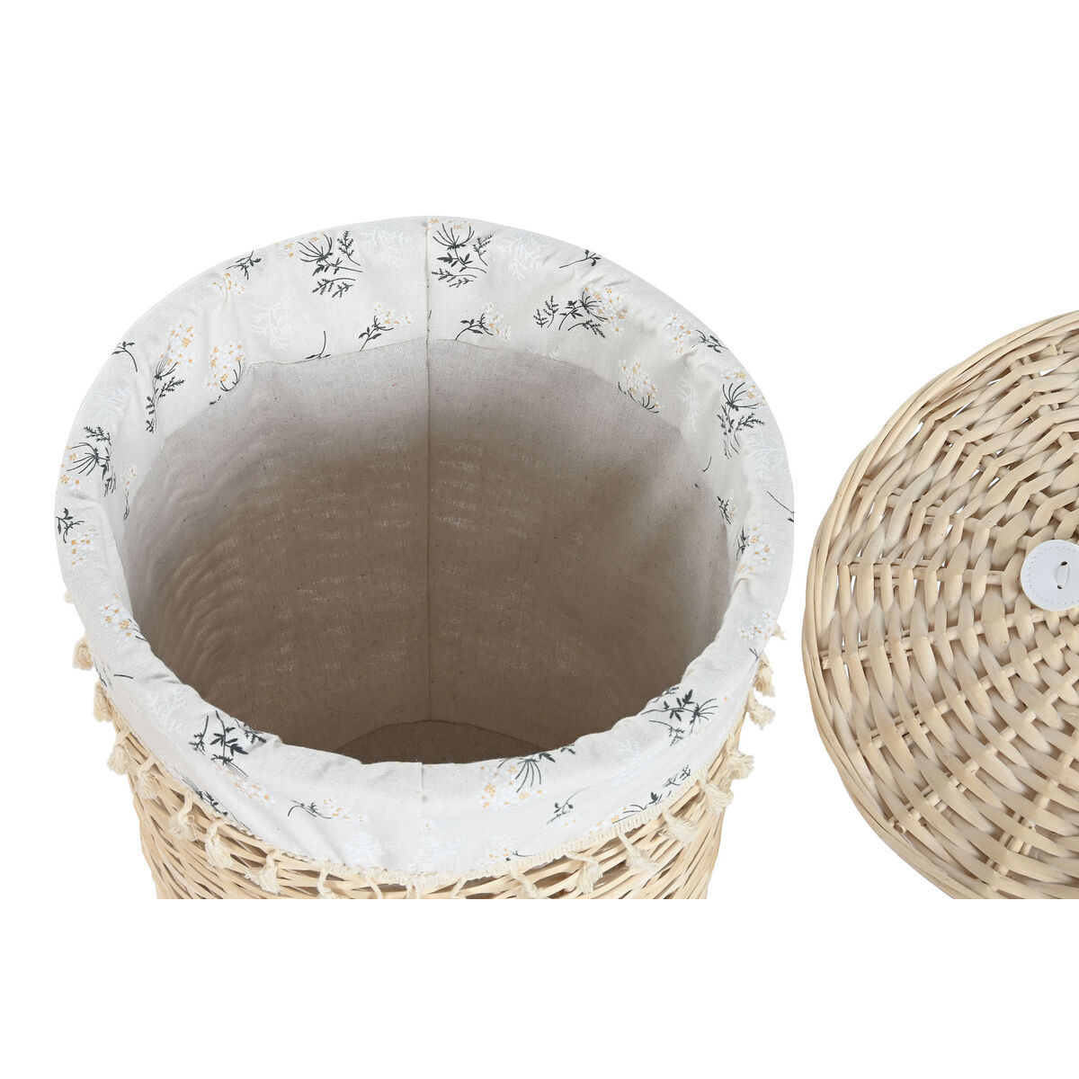 Coș pentru rufe murdare Home ESPRIT Natural răchită Shabby Chic 45 x 45 x 55 cm 3 Piese