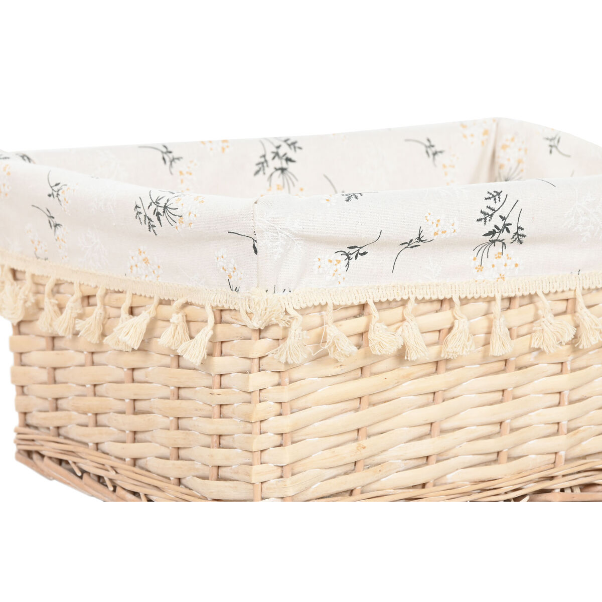 Coș pentru rufe murdare Home ESPRIT Natural răchită Shabby Chic 48 x 38 x 22 cm 5 Piese