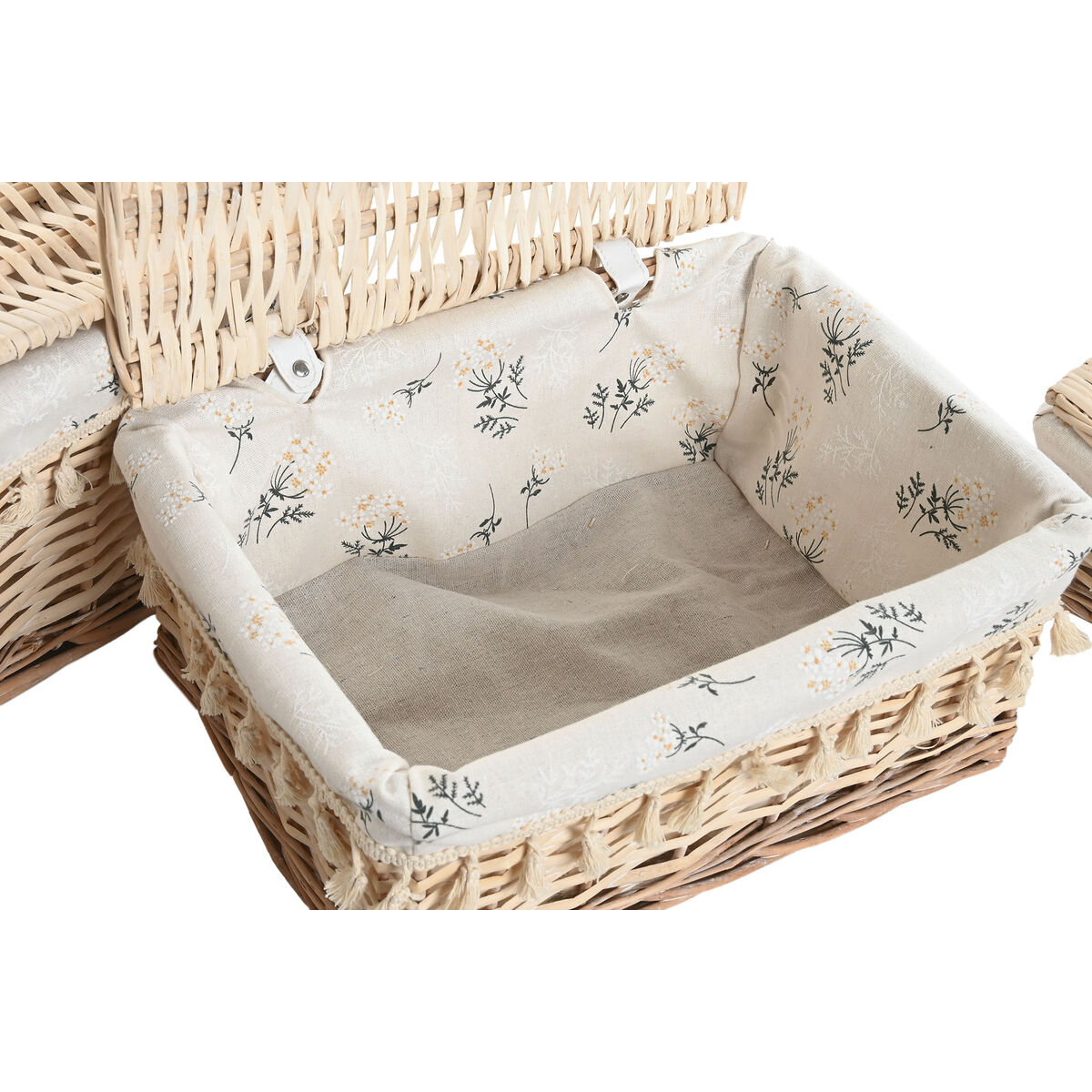 Coș pentru rufe murdare Home ESPRIT Natural răchită Shabby Chic 42 x 33 x 20 cm 3 Piese