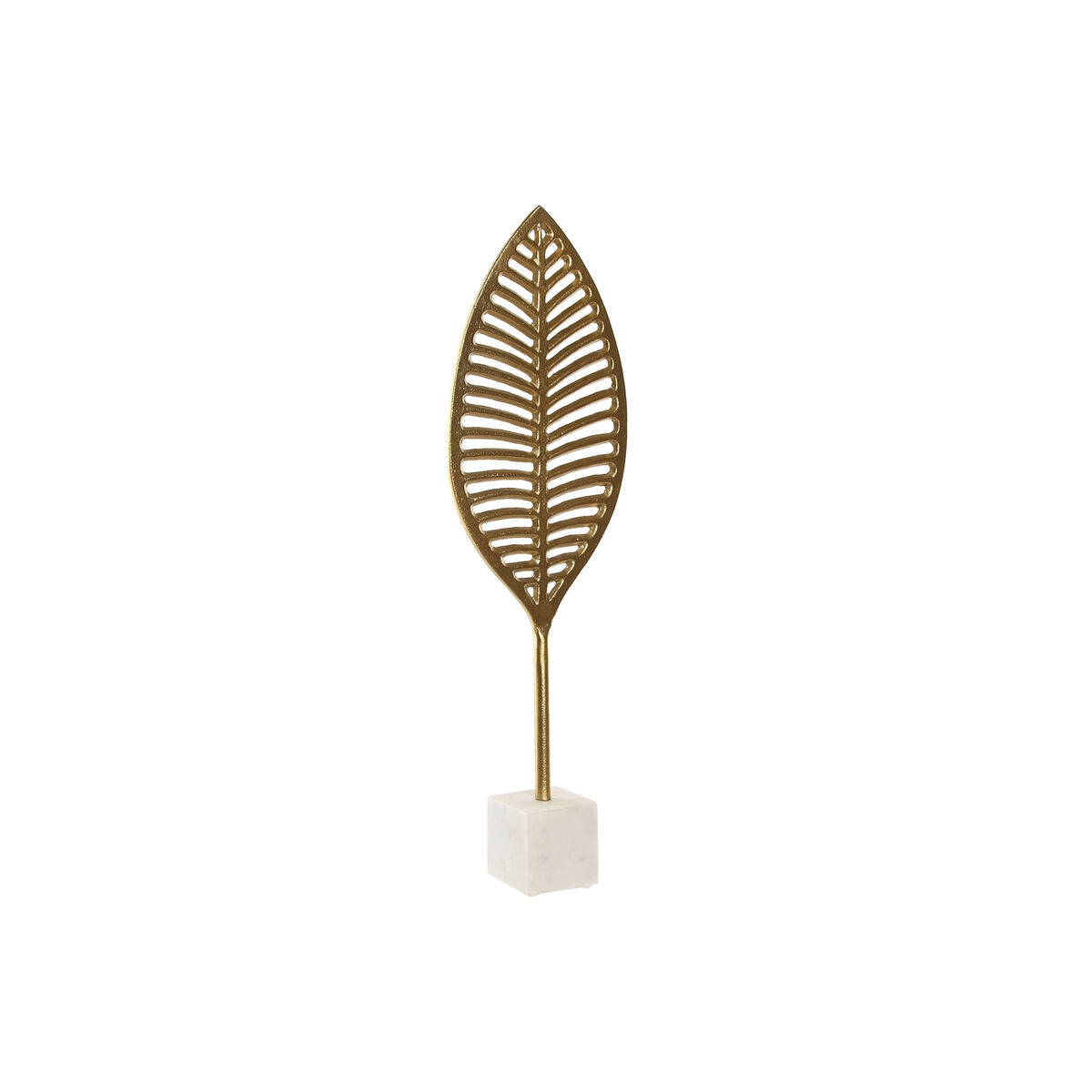 Figură Decorativă Home ESPRIT Alb Auriu* Frunza a unei plante 19 x 7,5 x 62 cm