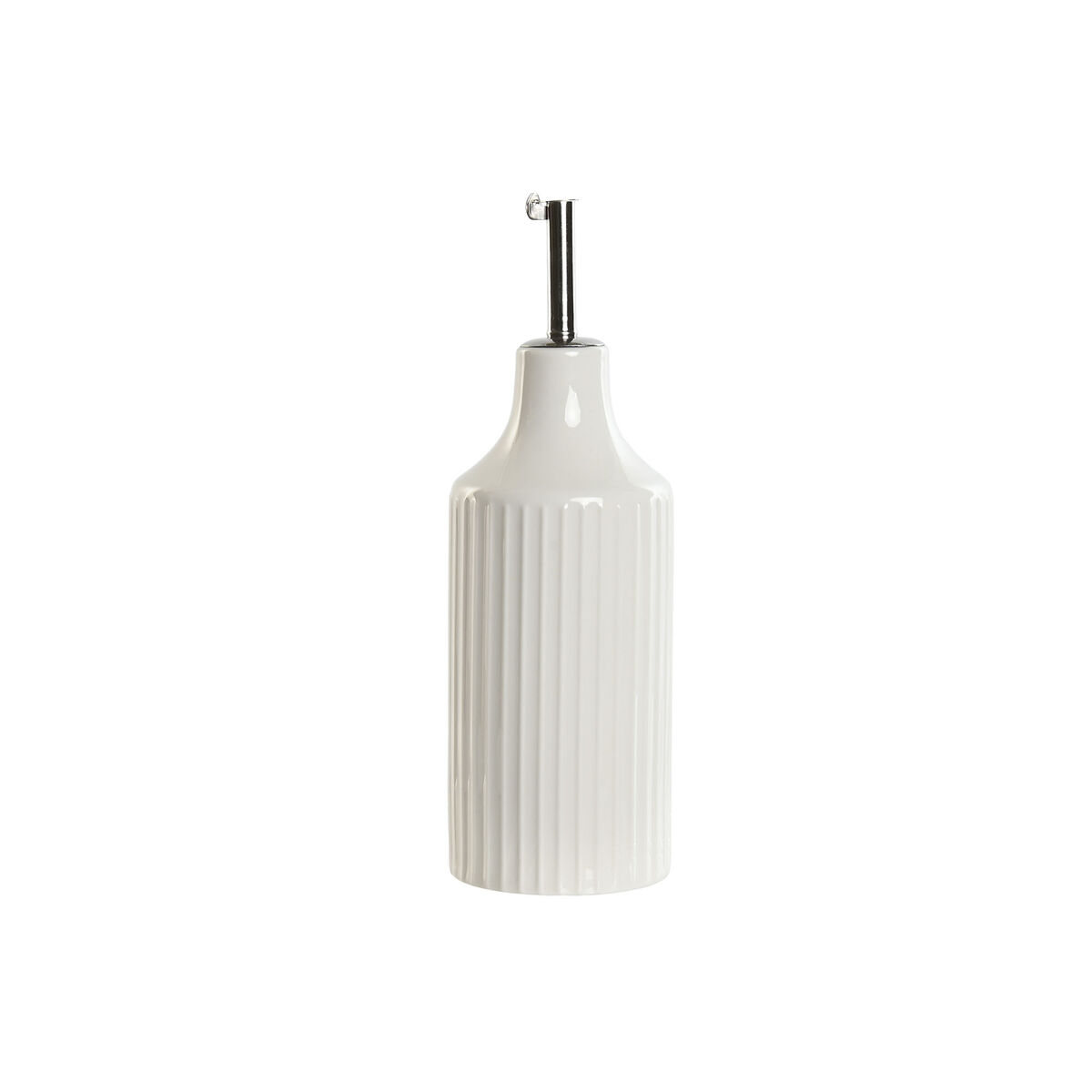 Dispenser pentru Ulei Home ESPRIT Alb Argintiu Oțel inoxidabil Porțelan Urban 350 ml 7 x 7 x 22 cm