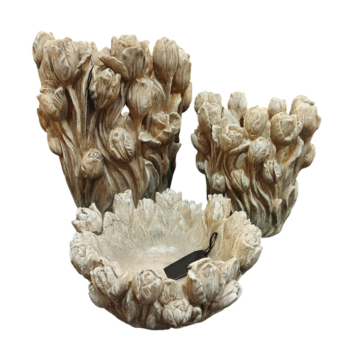 Decorațiune pentru Centrul Mesei Home ESPRIT Gri Цимент 23 x 23 x 10 cm