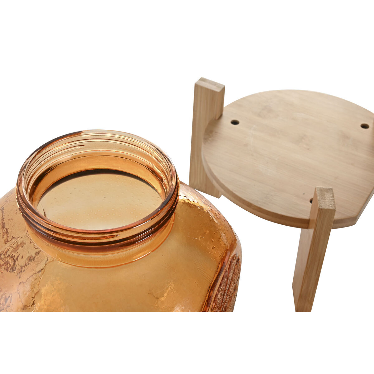 Dispenser de Apă Home ESPRIT Portocaliu Bambus Geam 5 L 24 x 17,5 x 24 cm