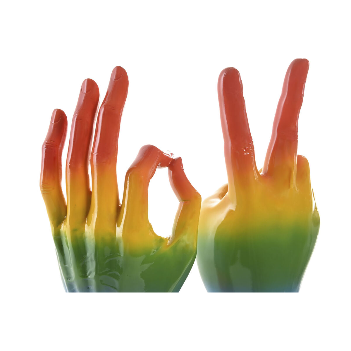 Figură Decorativă Home ESPRIT Multicolor Mână 16 x 10 x 36 cm (2 Unități)