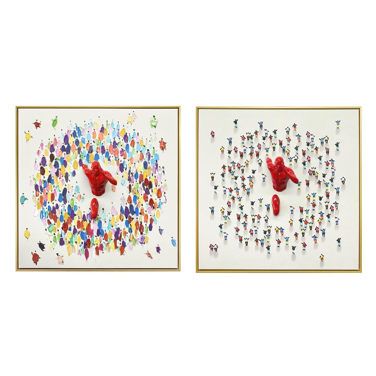 Pânză Home ESPRIT Rășină polistiren Pânză 80 x 3,5 x 80 cm