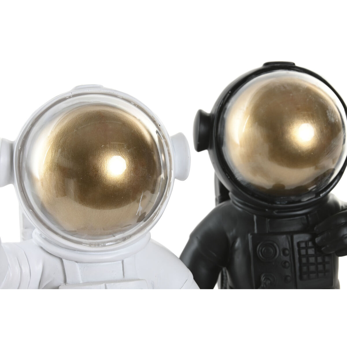 Figură Decorativă Home ESPRIT Alb Negru Auriu* Astronaut / Astronaută 20 x 13 x 27 cm (2 Unități)