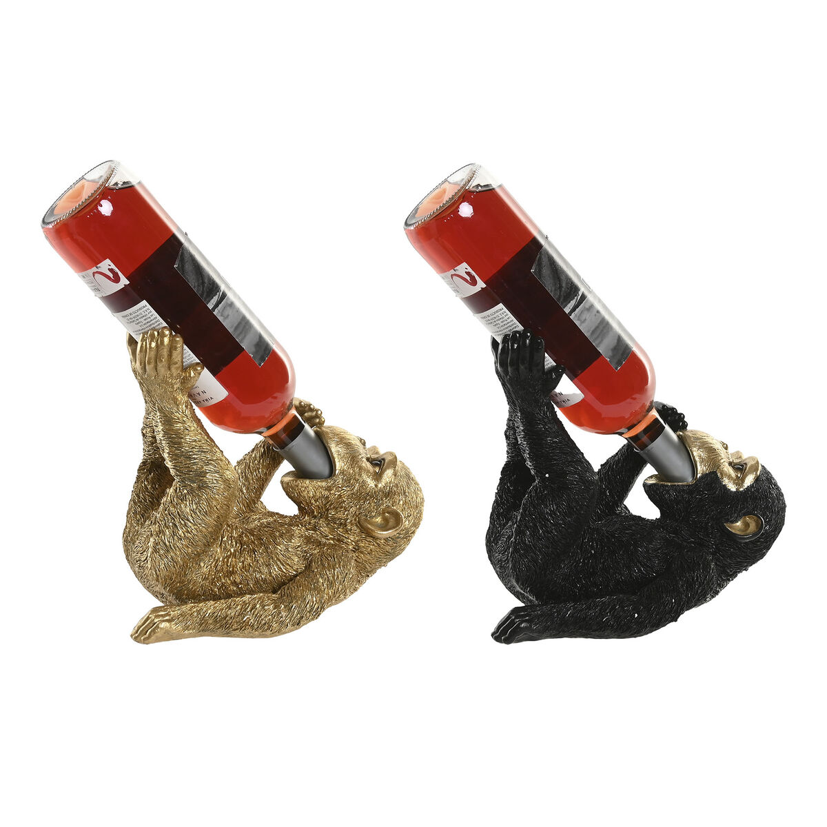 Figură Decorativă Home ESPRIT Negru Auriu* Maimuță 24,5 X 15 X 22,5 CM (2 Unități)