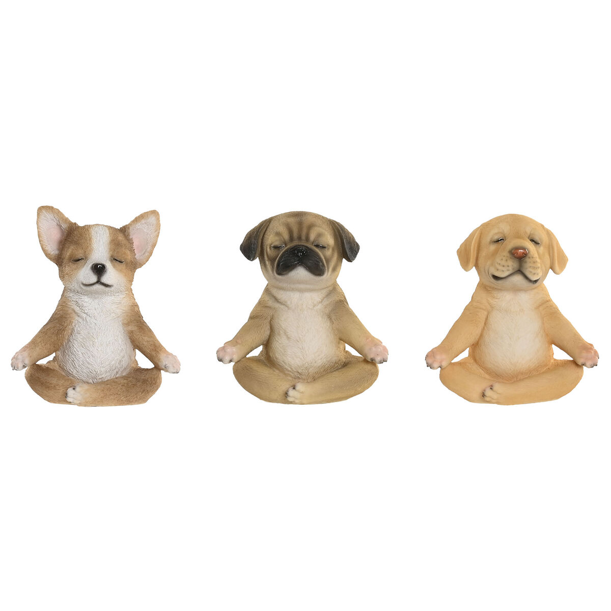 Figură Decorativă Home ESPRIT Maro Câine 14,5 X 9,5 X 16 CM (3 Unități)