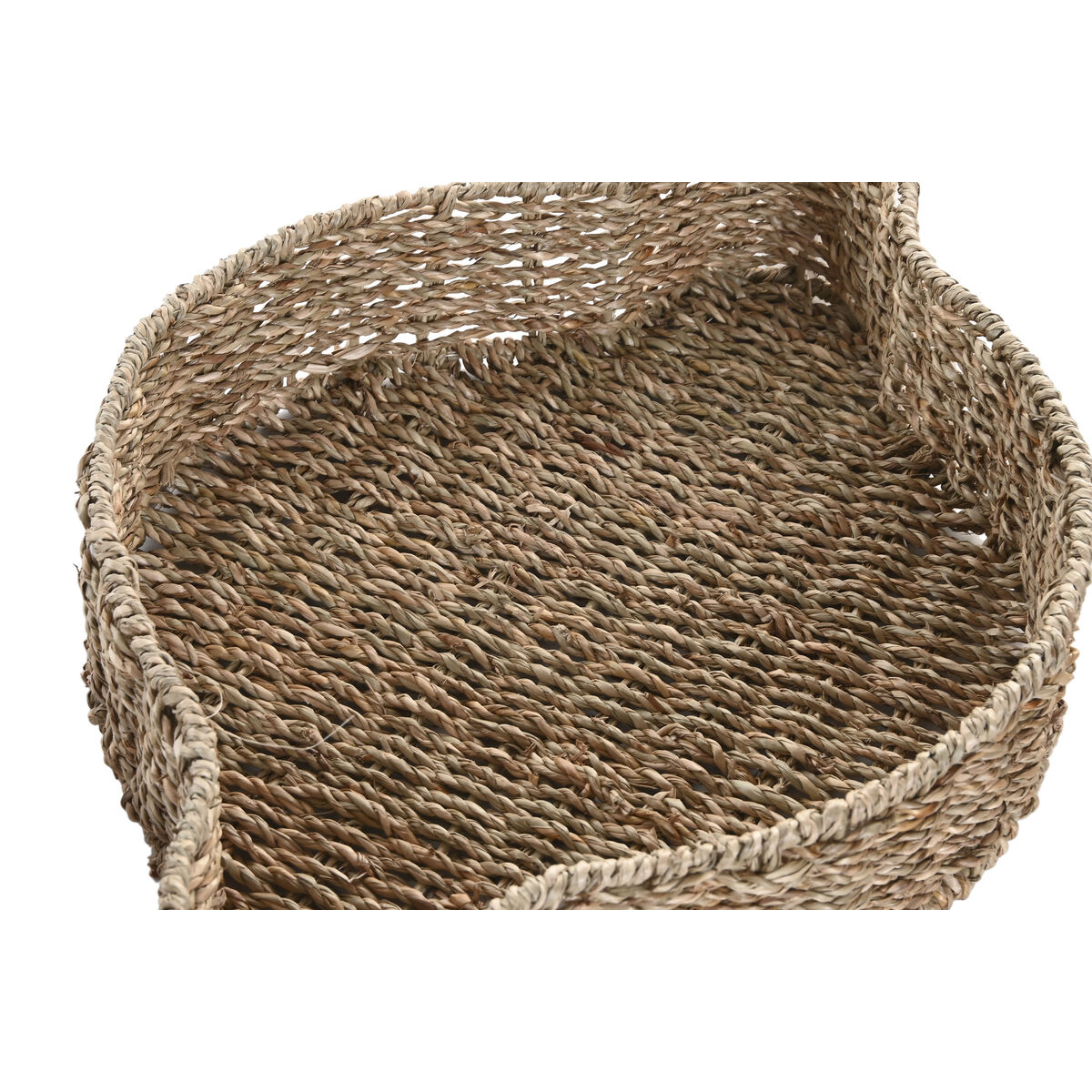 Decorațiune pentru Centrul Mesei Home ESPRIT Verde Natural Metal Fibră naturală 33 X 32 X 8 CM (2 Unități)