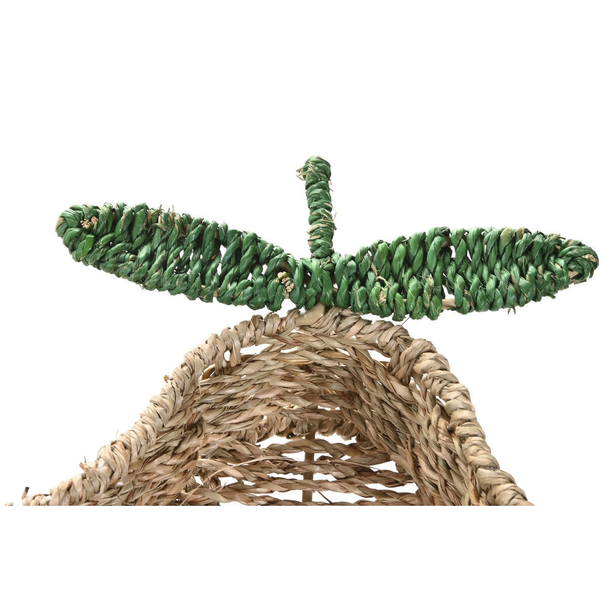 Decorațiune pentru Centrul Mesei Home ESPRIT Verde Natural Metal Fibră naturală 33 X 32 X 8 CM (2 Unități)