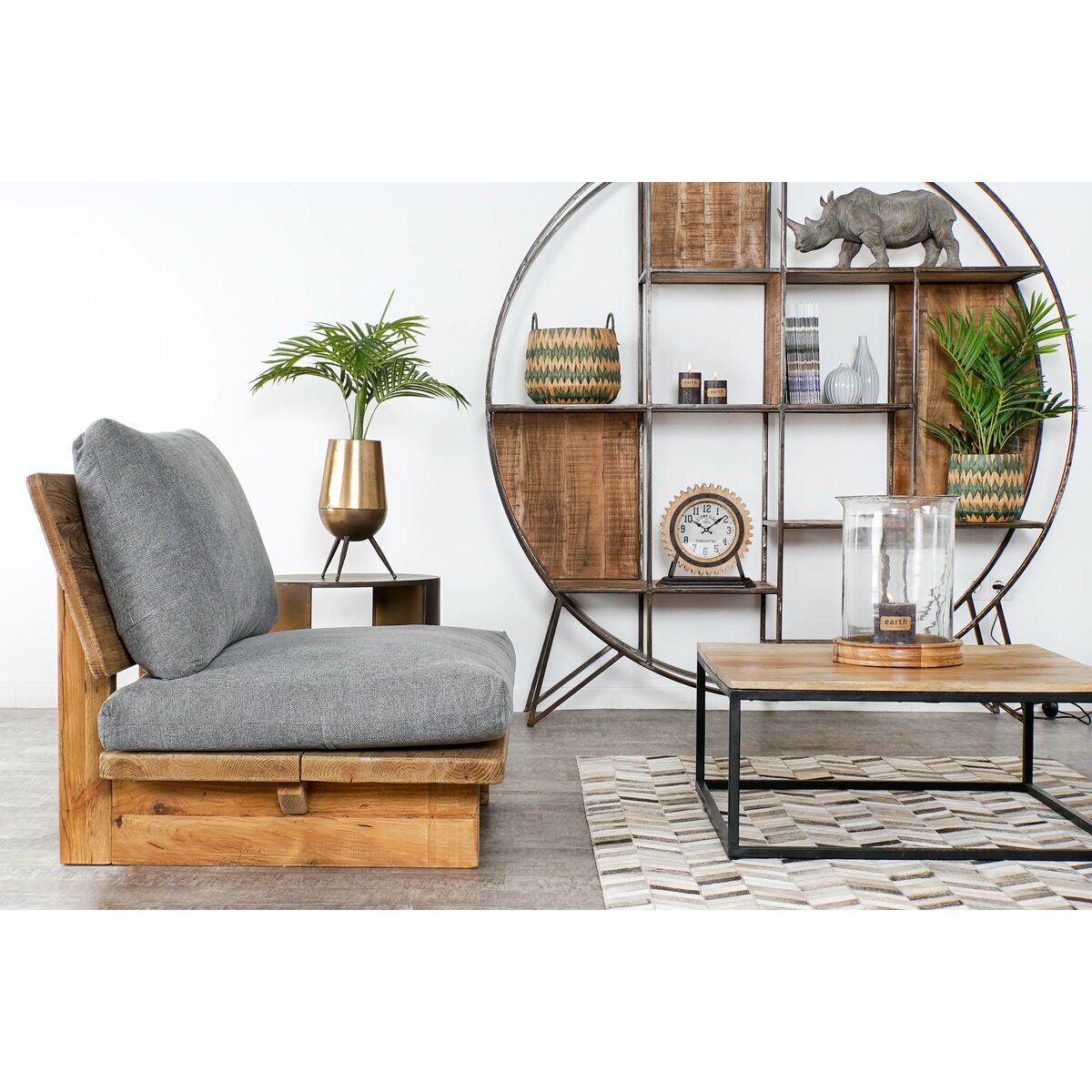 Fotoliu Home ESPRIT Negru Natural 95 x 88 x 75 cm