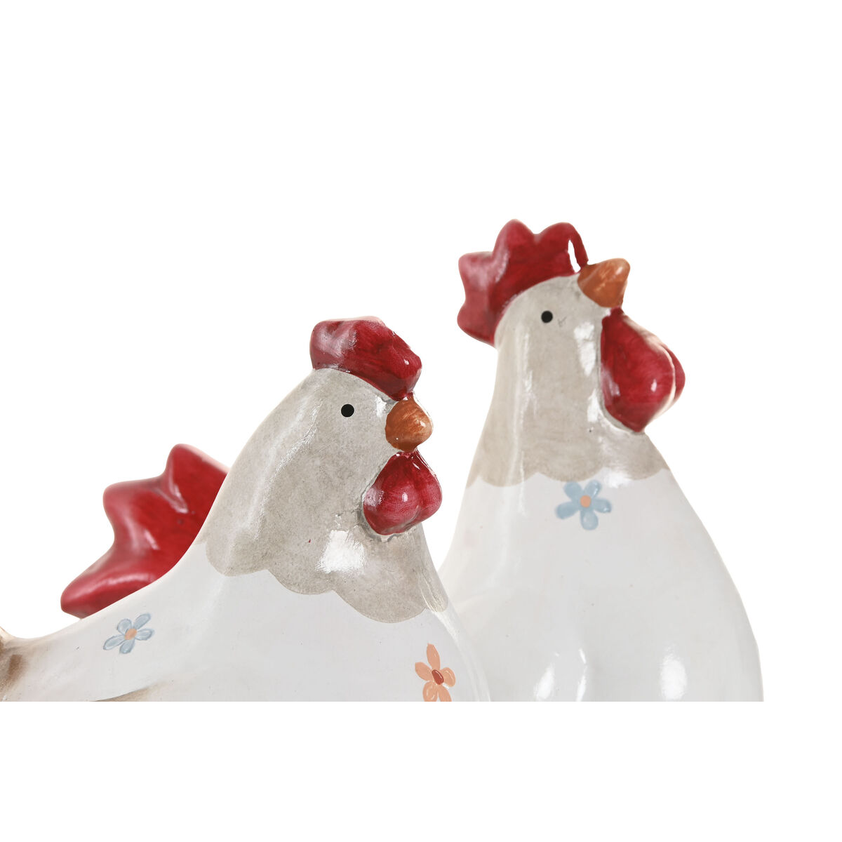 Figură Decorativă Home ESPRIT Alb Roșu Găină 14,5 X 23 X 23,5 CM (2 Unități)