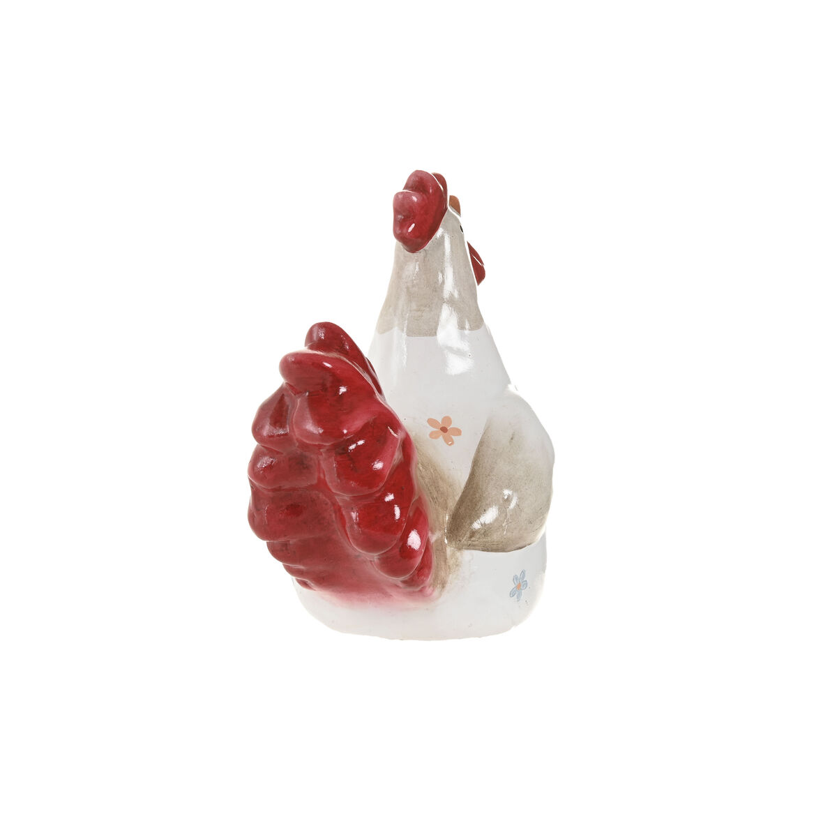 Figură Decorativă Home ESPRIT Alb Roșu Găină 14,5 X 23 X 23,5 CM (2 Unități)