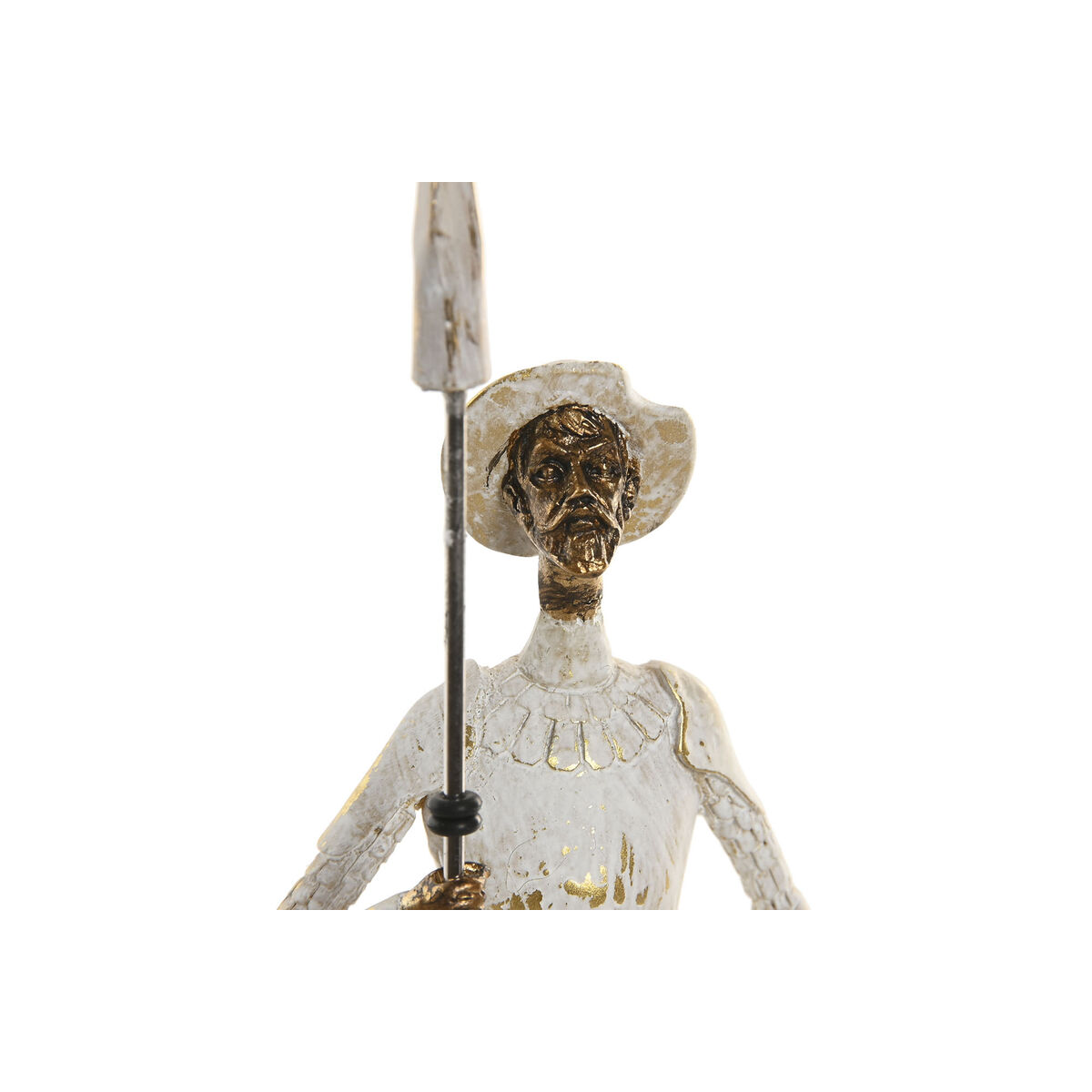 Figură Decorativă Home ESPRIT Alb Auriu* 9 x 8 x 25 cm