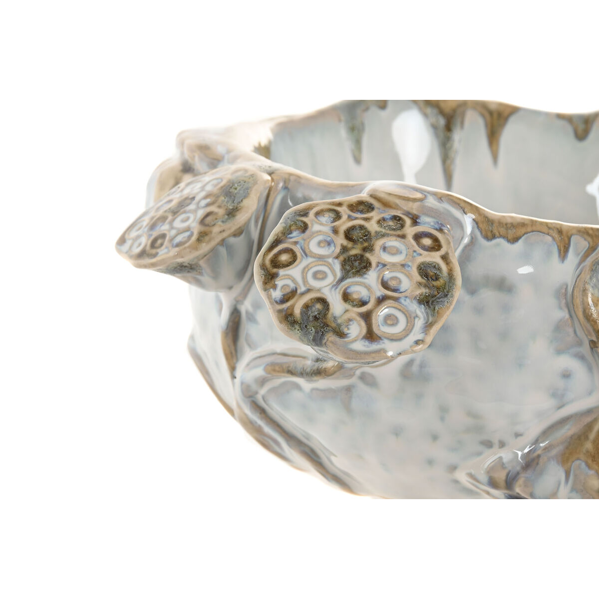 Decorațiune pentru Centrul Mesei Home ESPRIT Albastru Alb Ceramică 28 x 25 x 13 cm