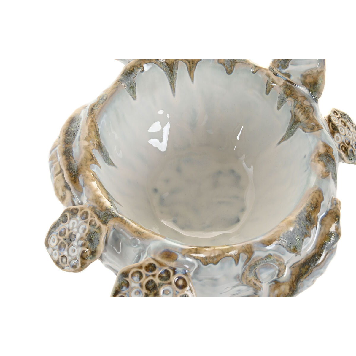 Decorațiune pentru Centrul Mesei Home ESPRIT Albastru Alb Ceramică 28 x 25 x 13 cm