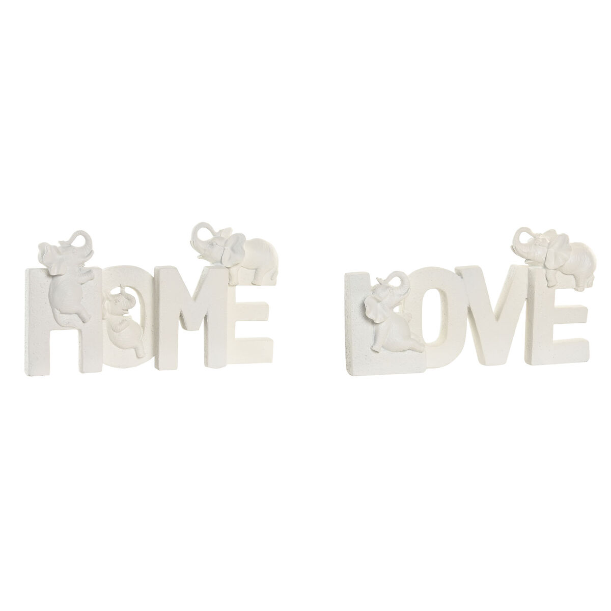 Figură Decorativă Home ESPRIT Alb Oriental 25 X 5 X 13 CM (2 Unități)