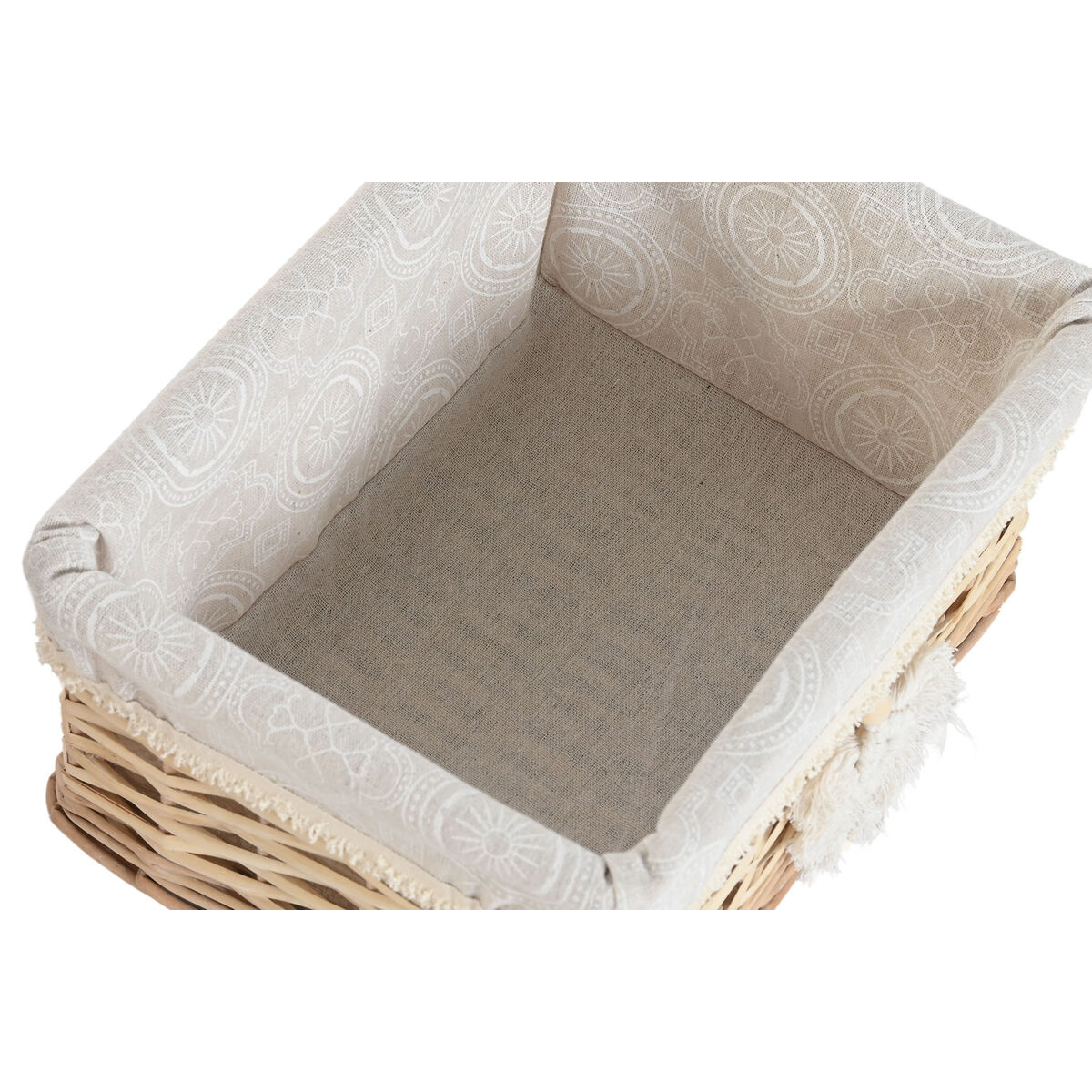 Coș pentru rufe murdare Home ESPRIT Natural răchită Boho 47 x 35 x 55 cm 5 Piese