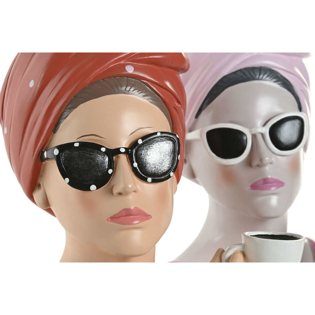 Figură Decorativă Home ESPRIT Roșu Coral Femeie 20 X 18,5 X 29 CM (2 Unități)