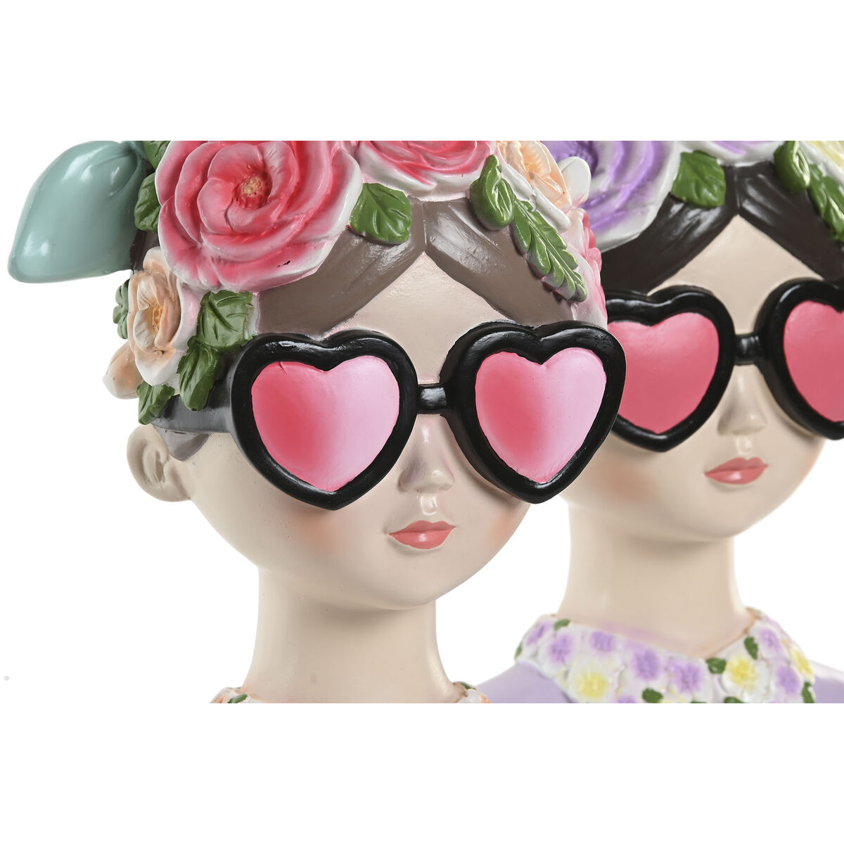 Figură Decorativă Home ESPRIT Albastru Roz Femeie 14,5 X 10,5 X 20 CM (2 Unități)