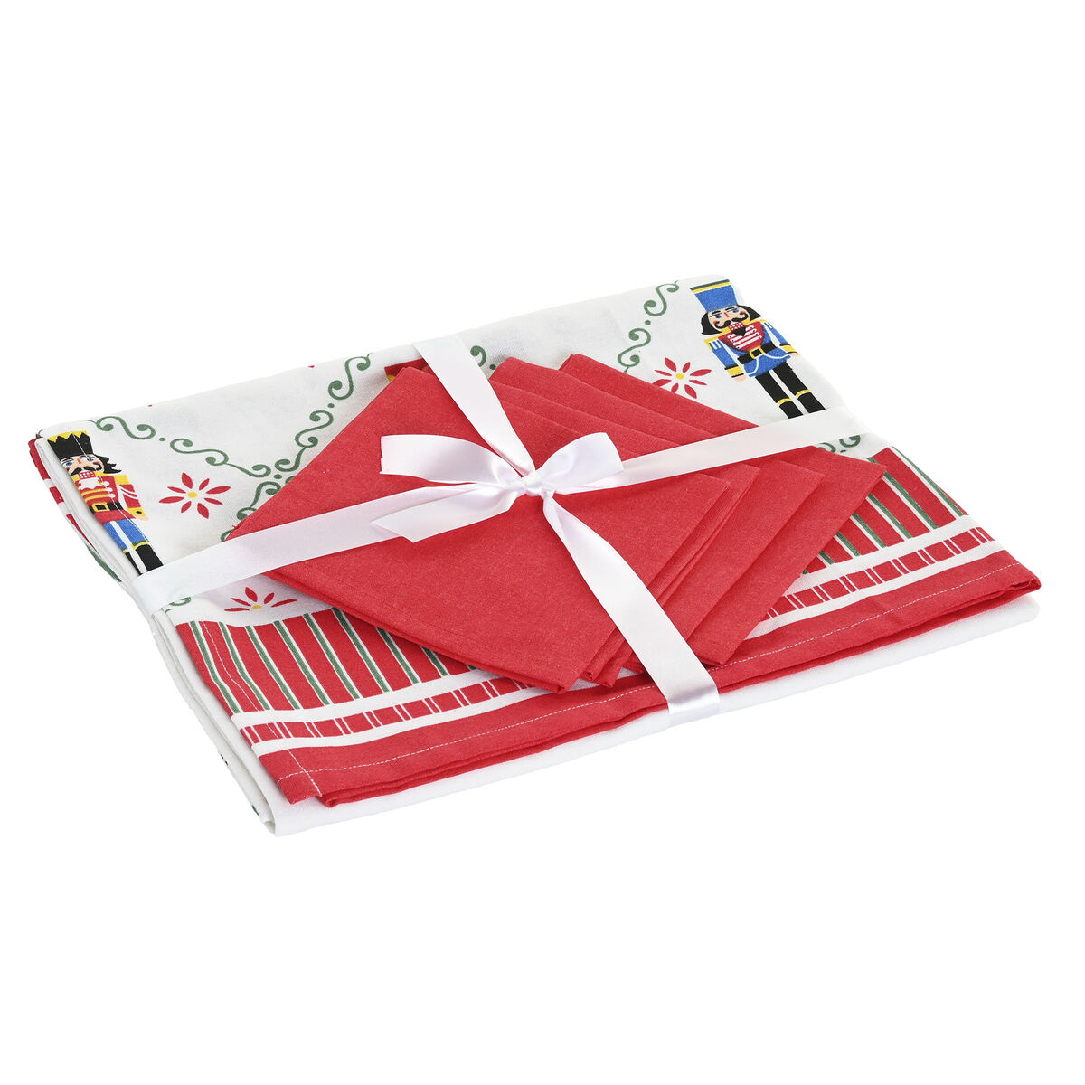 Față de masă din rășină rezistentă la pete Home ESPRIT Roșu Verde Bej (5 Piese)