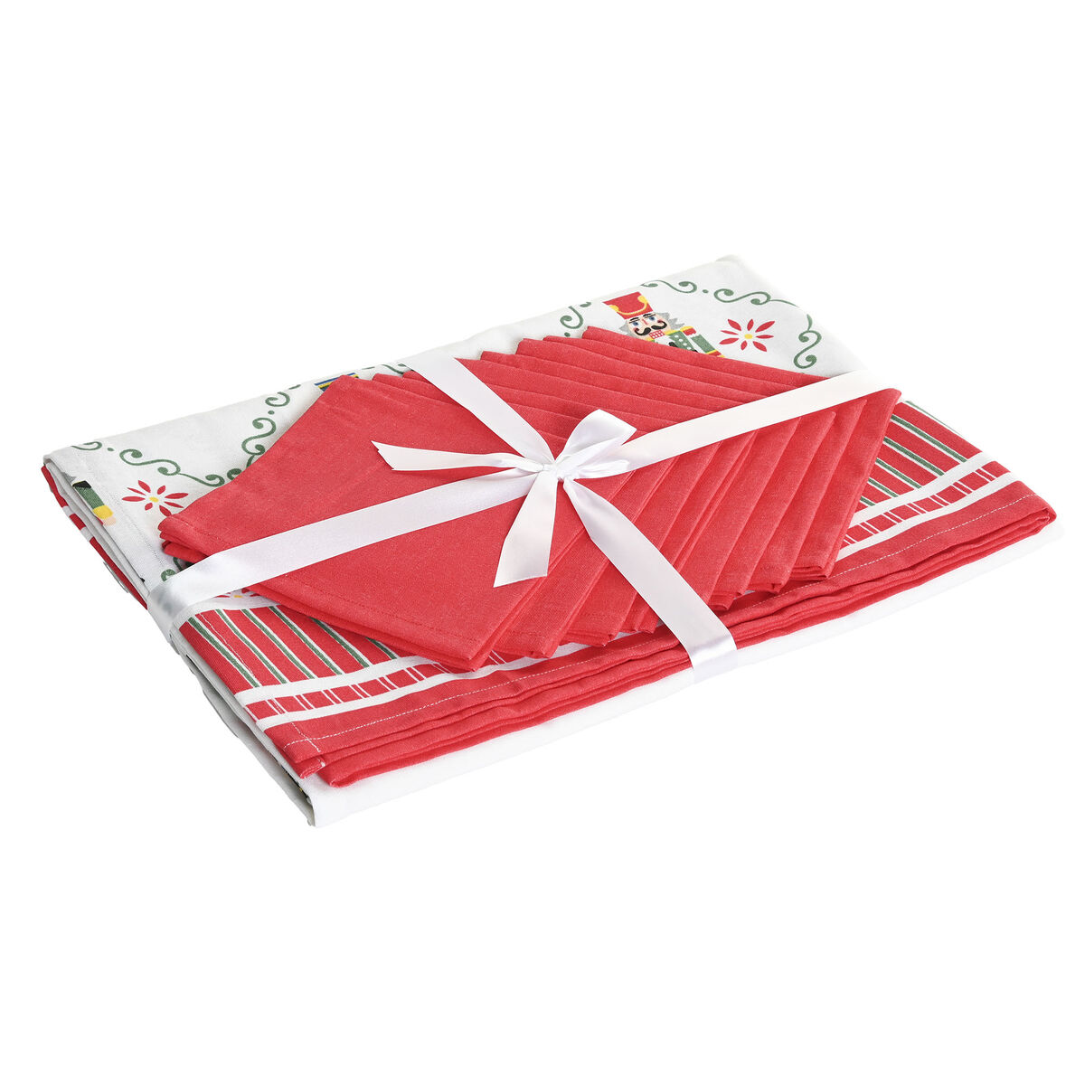 Față de masă din rășină rezistentă la pete Home ESPRIT Alb Roșu Verde Bej (9 Piese)