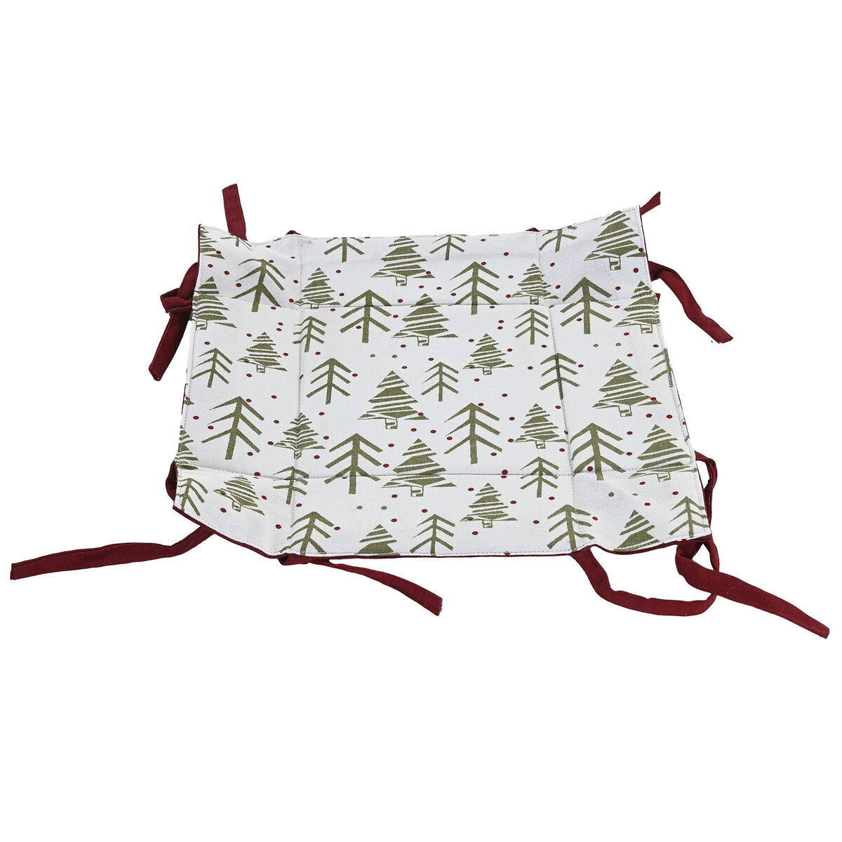 Coș Decorativ Home ESPRIT Alb Roșu Verde Bej Copac Crăciun 30 x 30 x 8 cm