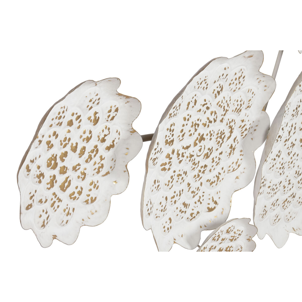 Figură Decorativă Home ESPRIT Alb Auriu* Floare murat 137 X 11 X 56,5 CM