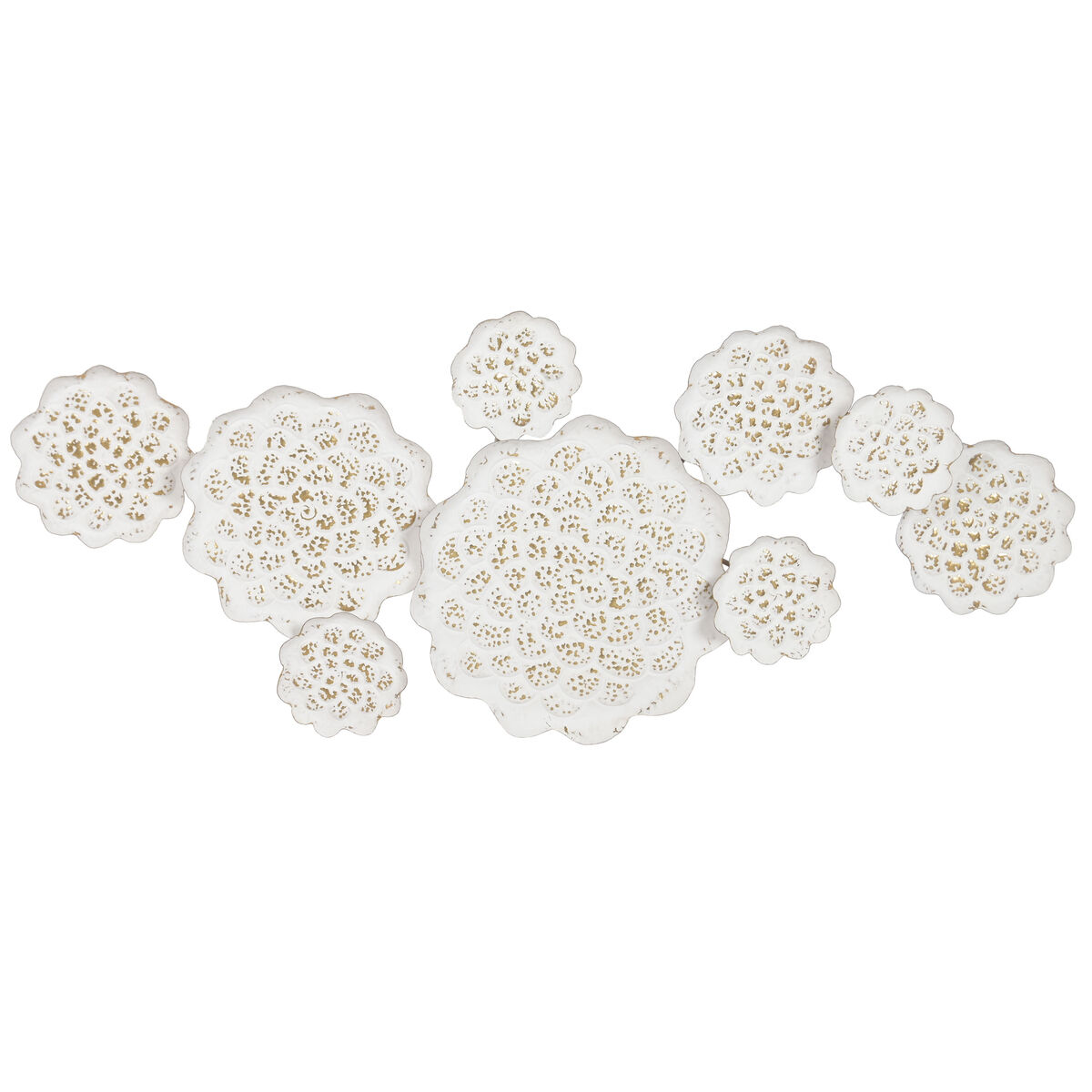 Figură Decorativă Home ESPRIT Alb Auriu* Floare murat 137 X 11 X 56,5 CM