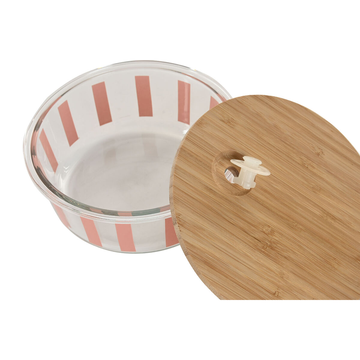 Cutie pentru Prânz Home ESPRIT Galben Verde Coral Geam Sticlă borosilicată Dungi Modern 900 ml