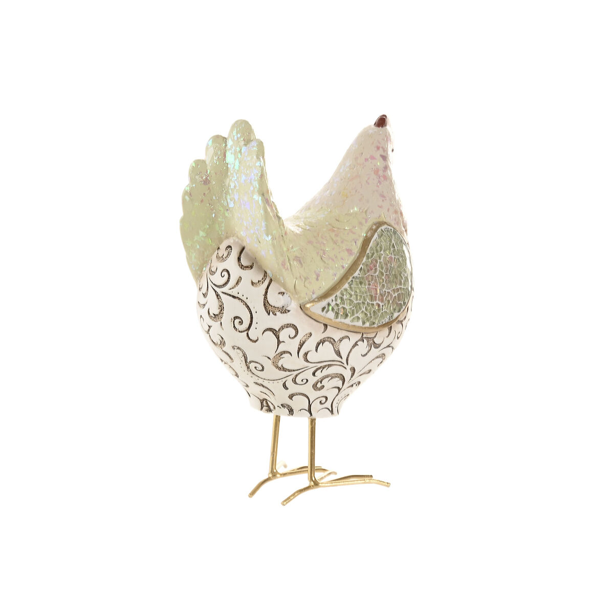 Figură Decorativă Home ESPRIT Verde Găină (2 Unități)