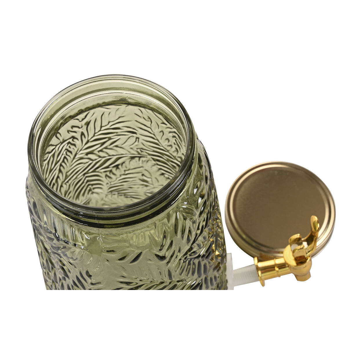 Dozator de băuturi Home ESPRIT Verde Auriu* Metal Geam polistiren 3,3 L 19,3 X 19,3 X 36 CM