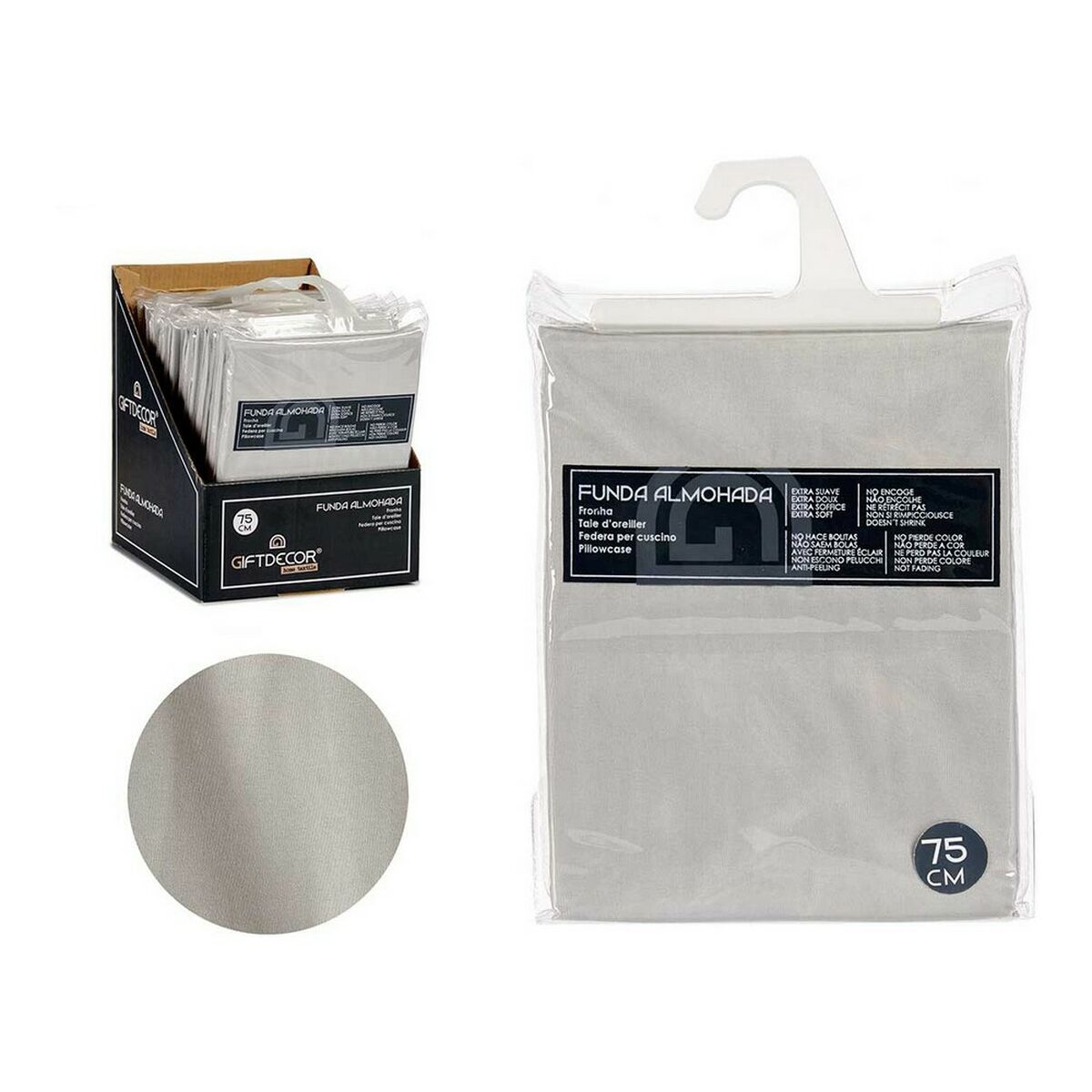 Față de pernă Gift Decor Gri 45 x 0,3 x 90 cm 15,5 x 21 x 1,5 cm 16 x 21 x 0,2 cm