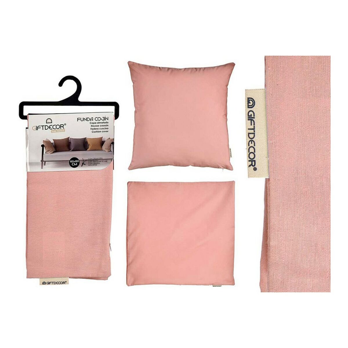 Husă de pernă de canapea Gift Decor Roz 45 x 0,5 x 45 cm 60 x 0,5 x 60 cm