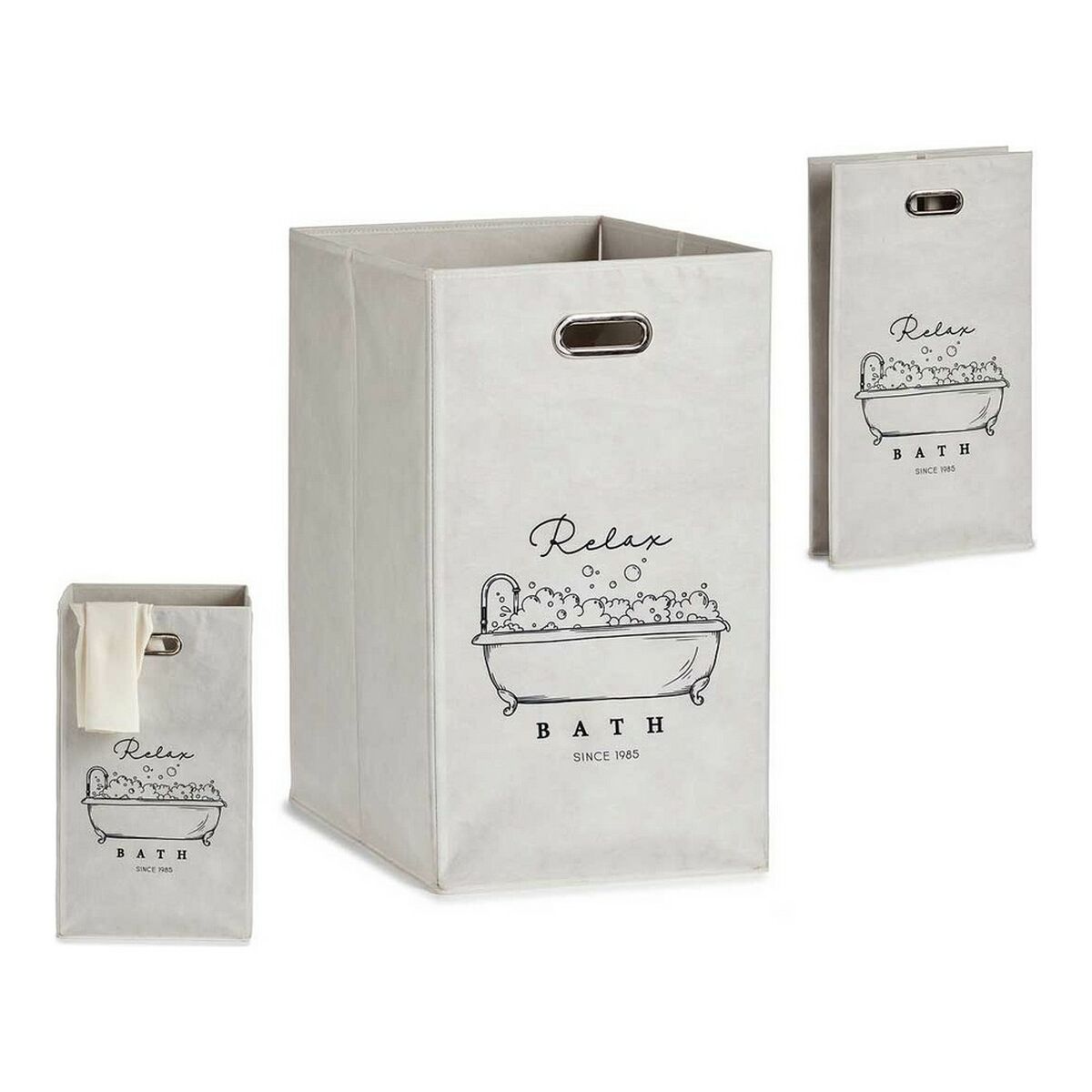 Coș Multifuncțional Berilo Relax Bath Alb Carton 60 L 35 x 57 x 35 cm Pliabil