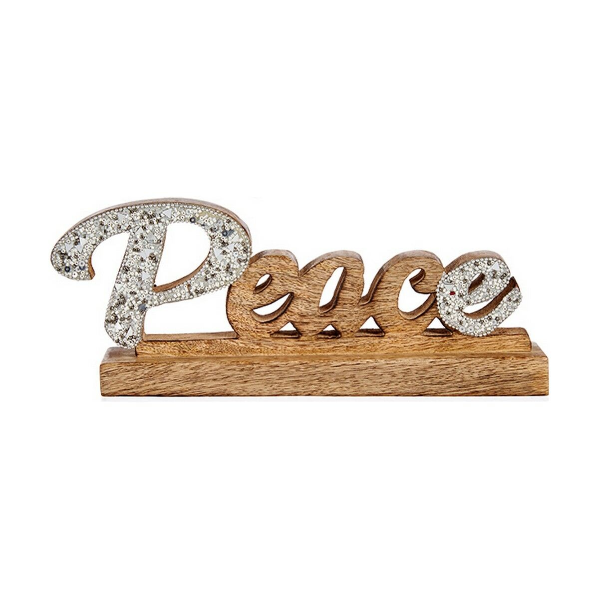 Figură Decorativă Krist+ Peace Argintiu Purpurină 6 x 13 x 31 cm