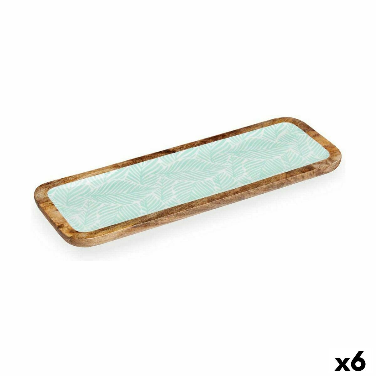 Decorațiune pentru Centrul Mesei Gift Decor Alb Maro Verde Poliester Rășină Lemn de mango 45 x 15 cm 15,2 x 2,54 x 45,7 cm Frunz