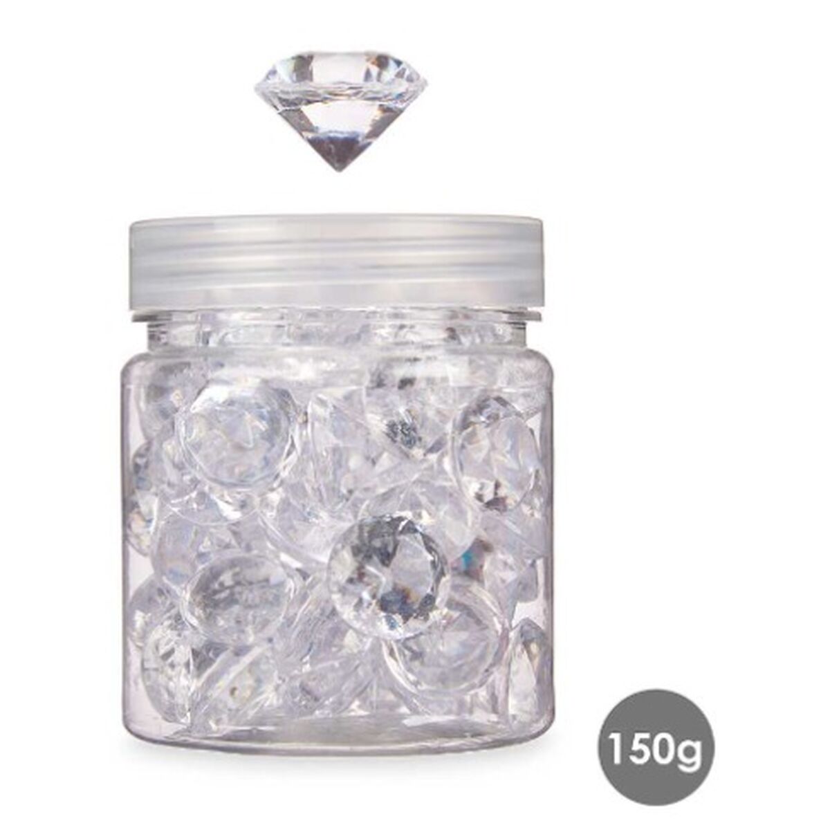 Pietre decorative Gift Decor Transparent 150 g Diamant (16 Unități)