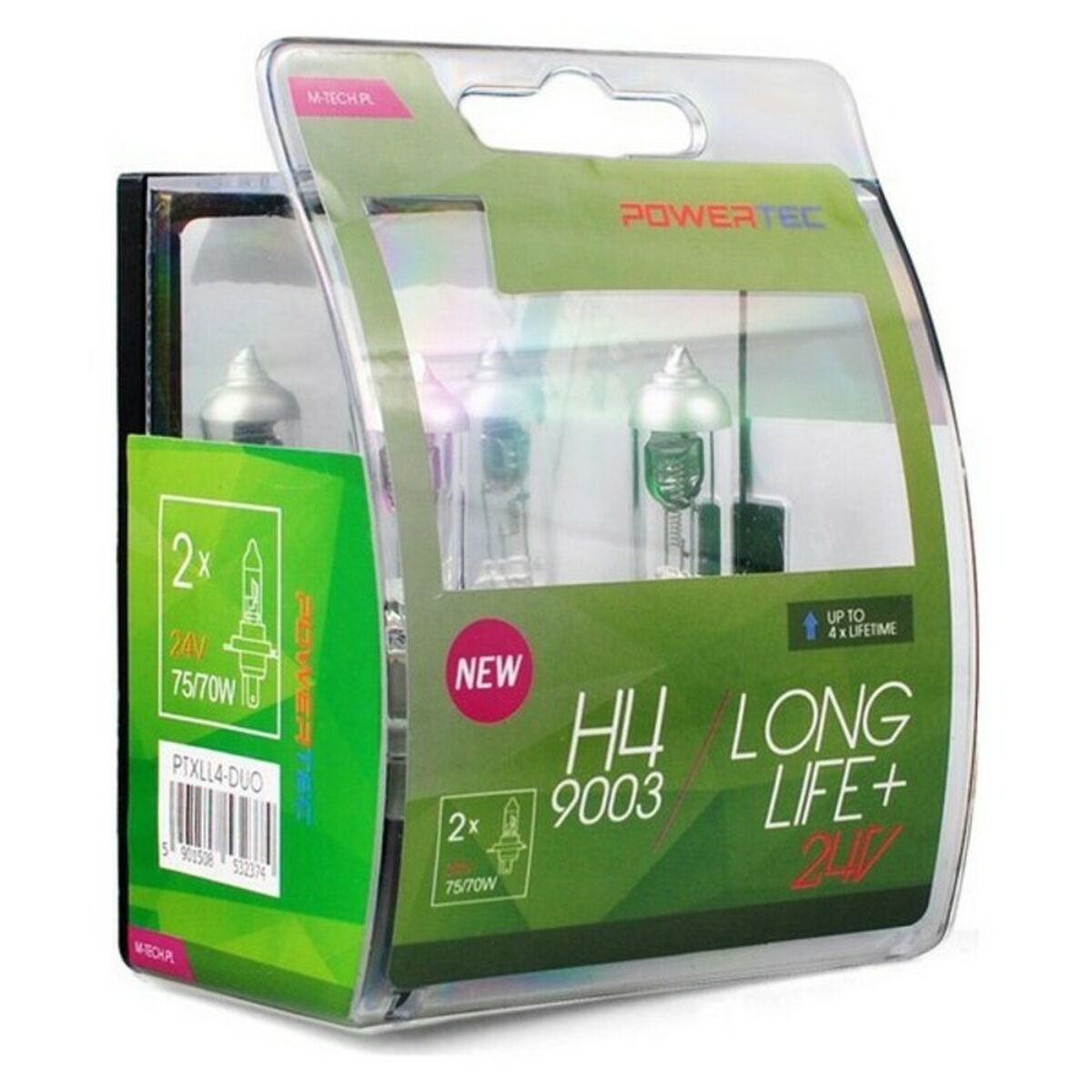 Bec incandescent M-Tech MTECPTXLL4-DUO H4 Lungă durată