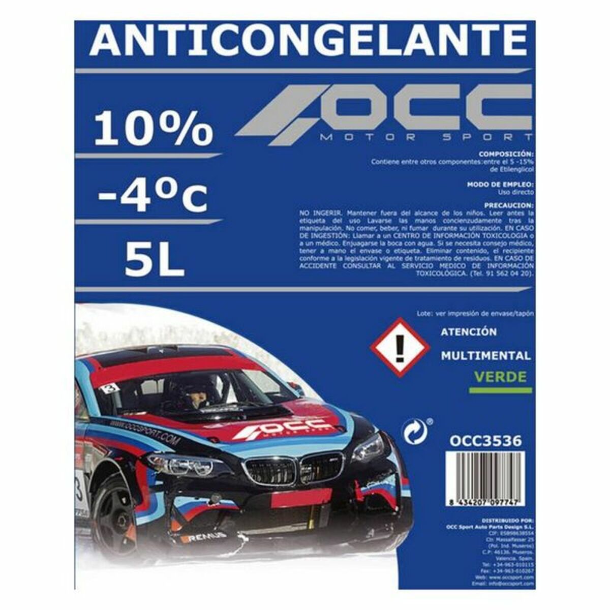 Antigel OCC Motorsport 10% Verde (5 L)