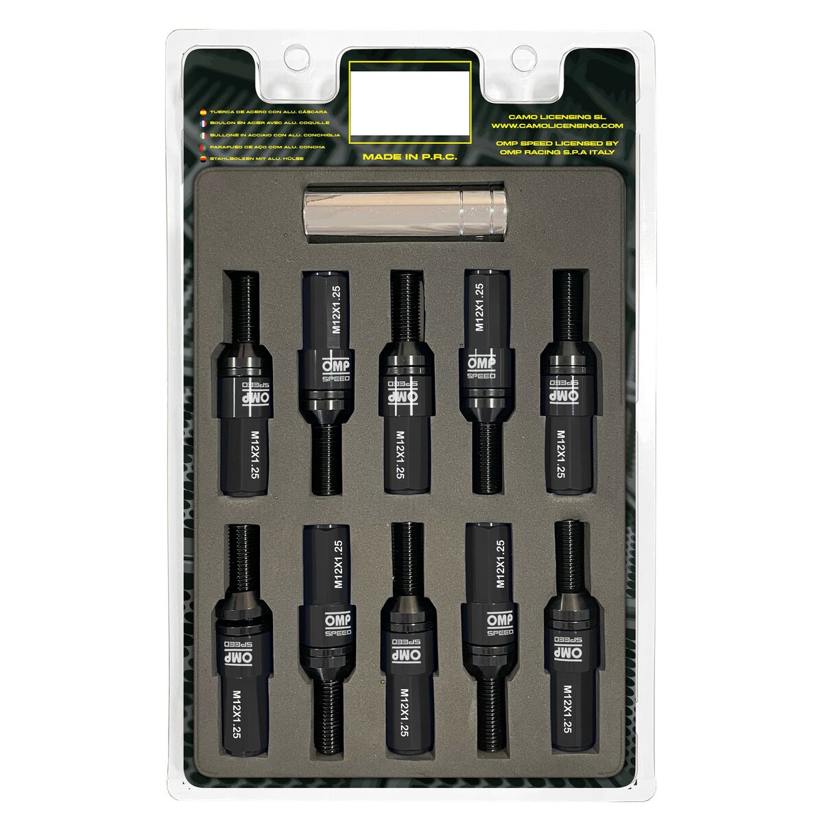 Set de șuruburi OMP OMPS09971201 28 mm Negru M12 x 1,25