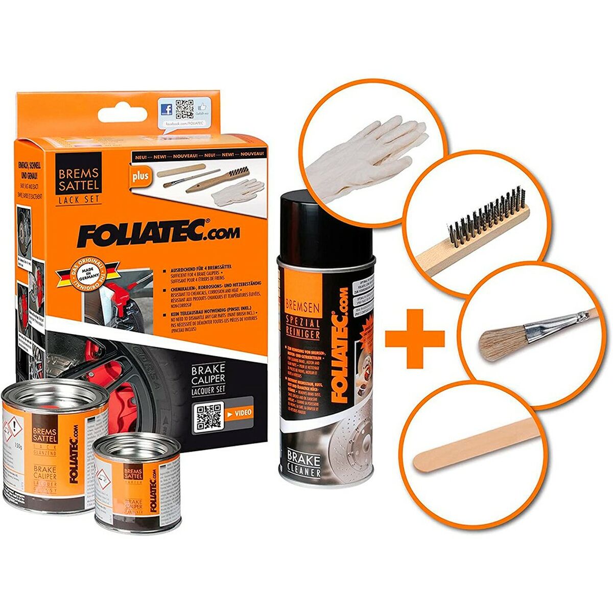 Set de pictură Foliatec 2160 RACING Etrierele de frână 3 Piese Roșu