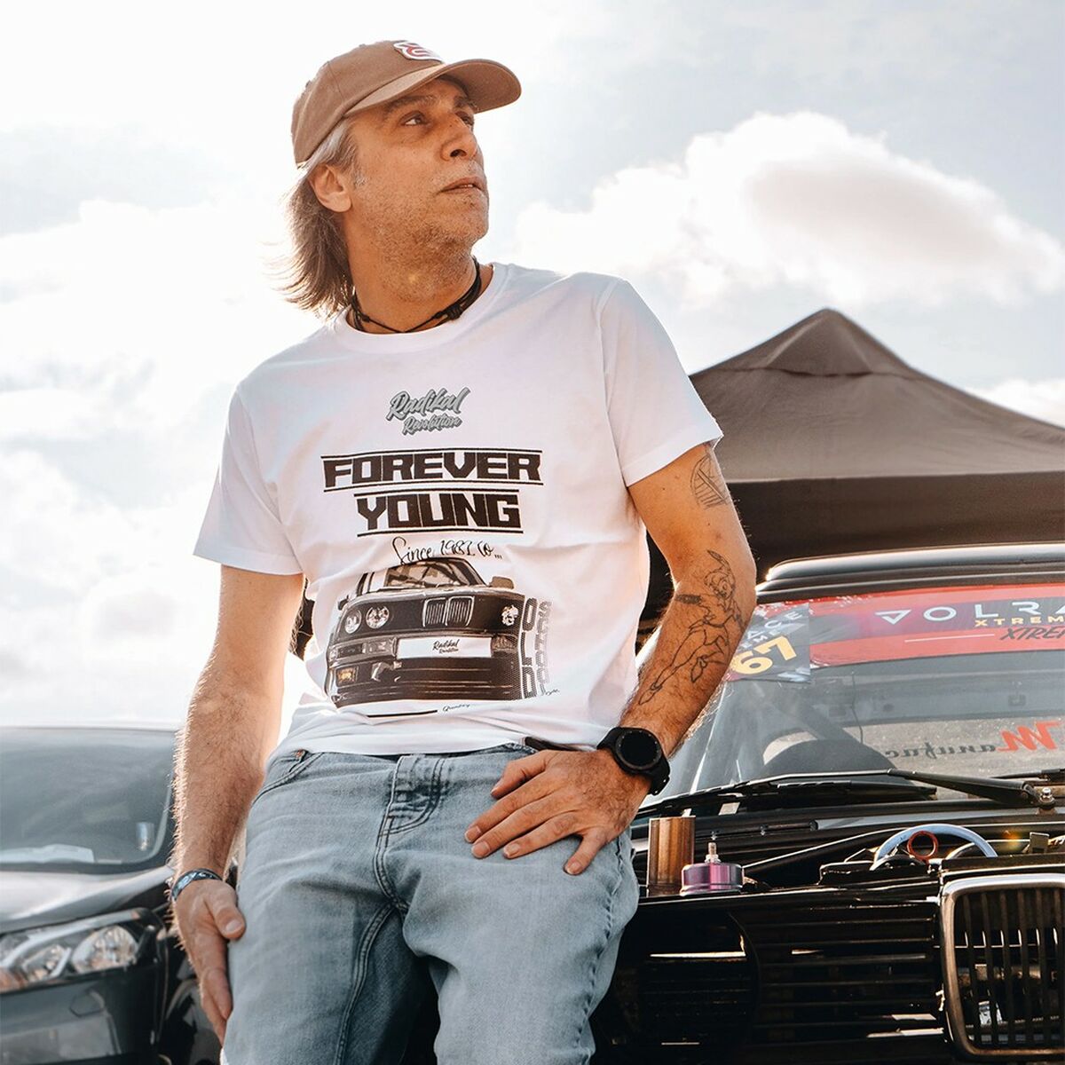 Tricou cu Mânecă Scurtă Bărbați RADIKAL FOREVER YOUNG Alb L